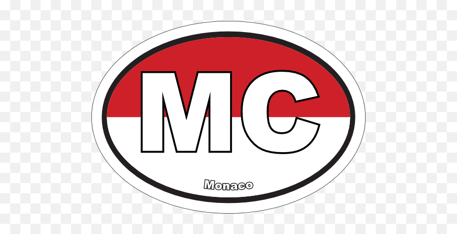 Monaco Mc Flag Oval Sticker - Circle Emoji,Kazakhstan Flag Emoji