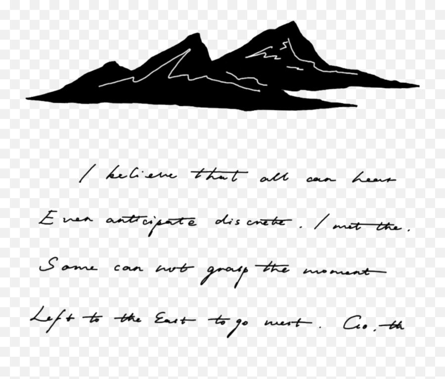 Writing Mountains Mountain Cursive Overlay Vintage Mess - Document Emoji,Emoji Mountain
