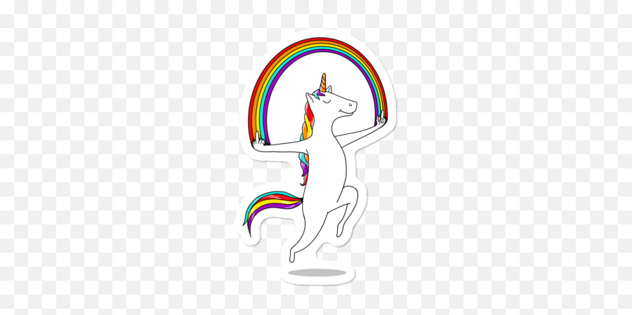 Unicorn Stickers Design By Humans - Illustration Emoji,Emoji Man Plus Horse