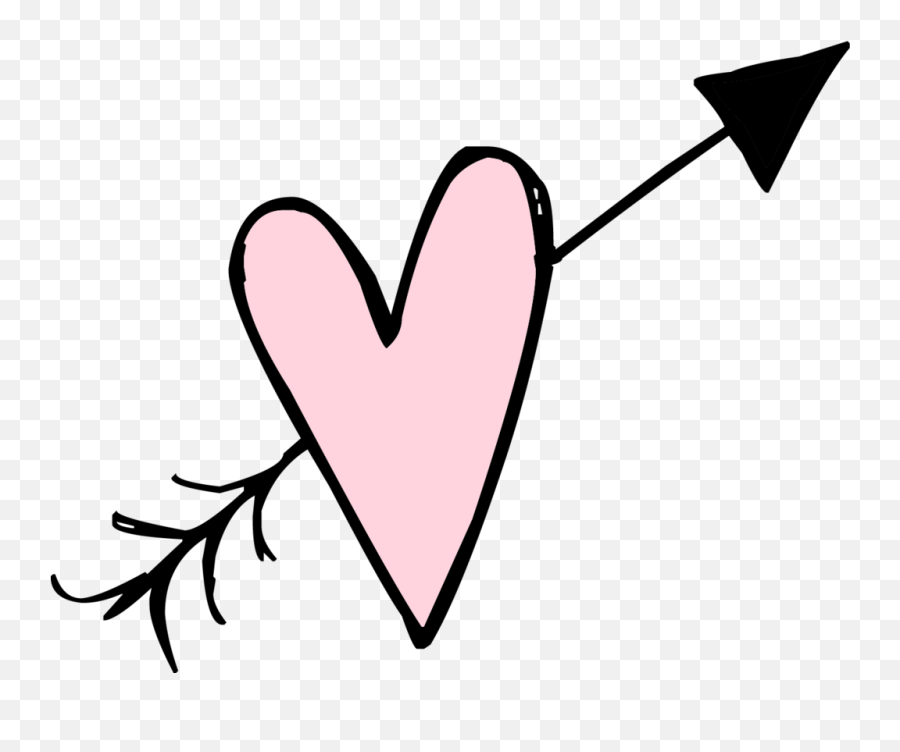 Image - Doodle Heart With Arrow Clip Art Emoji,Heart With Arrow Emoji