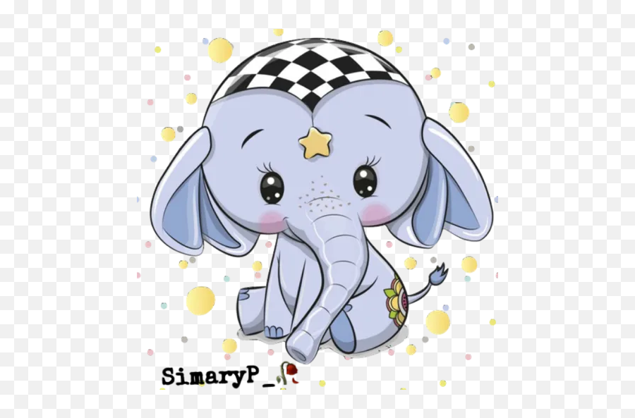 Elefantes Kawaiby Simaryp Stickers For Whatsapp - Pink Cute Elephant Cartoon Emoji,Boobie Emoji