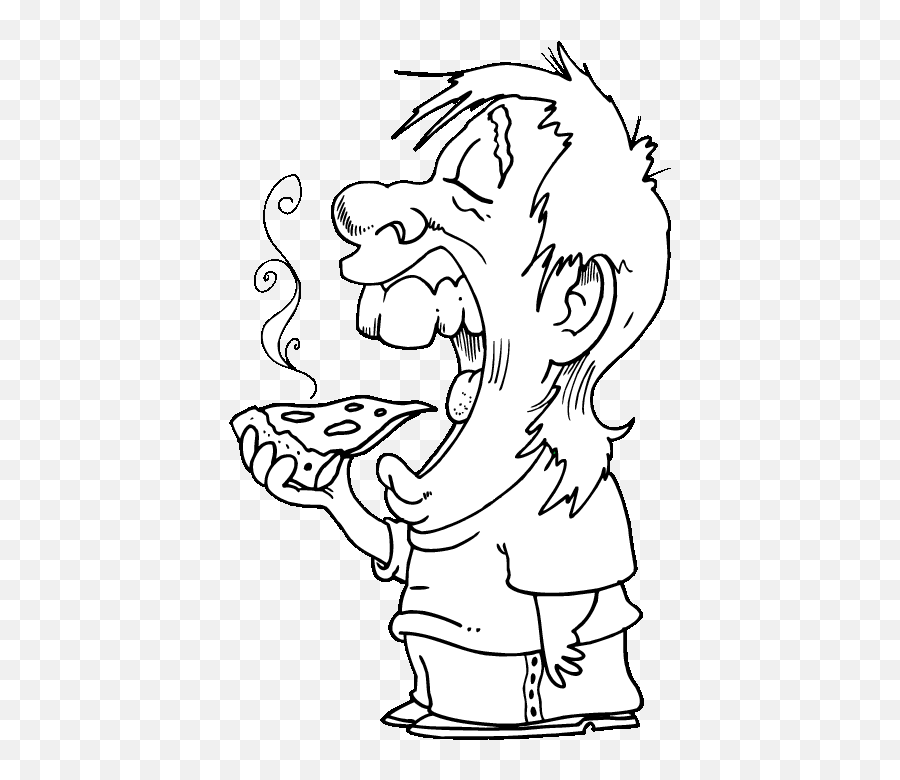 Free Collection Of Foods Coloring Pages Coloring Pages Library - Drawing Of Person Eating Pizza Emoji,Emoji Eating Pizza