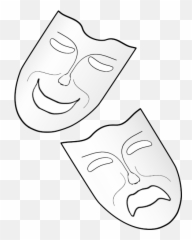 Comedy And Tragedy Theater Masks Vector - Sock Buskin Emoji