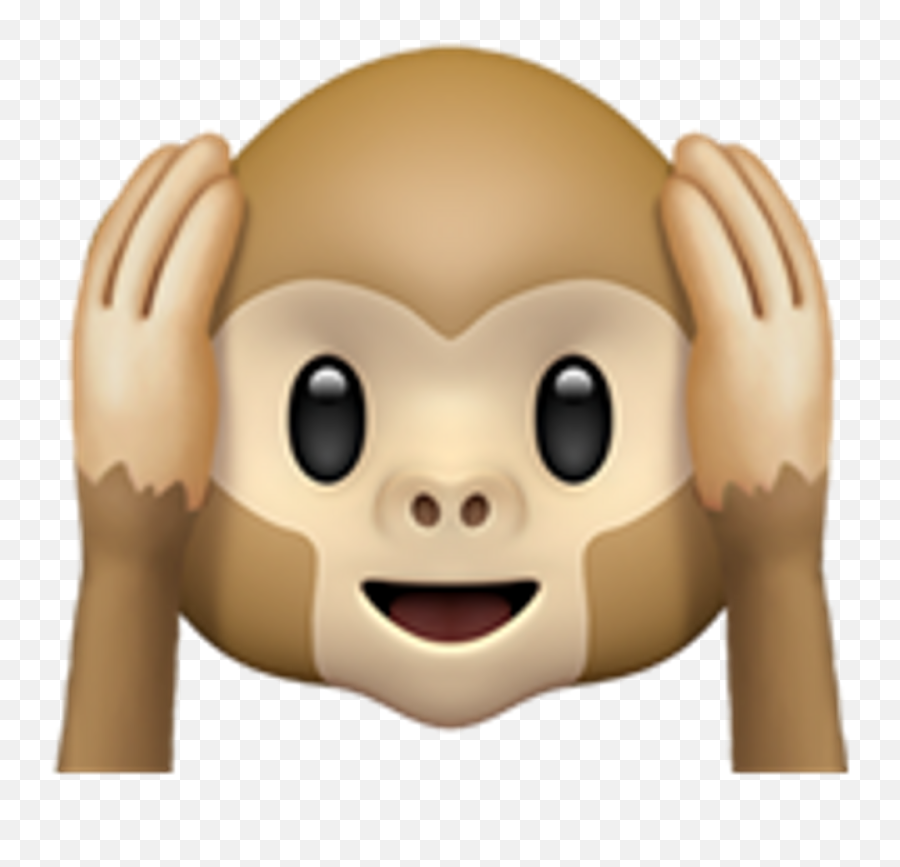 Download Monkey Whatsapp Emoji Ios Whatsappemoji Iosemoji - Monkey Covering Ears Emoji,Emojis Whatsapp