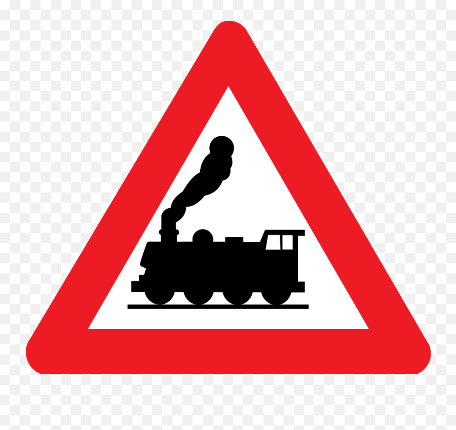 Belgian Road Sign A43 - Level Crossing Without Barrier Or Gate Ahead Emoji,Emoji Level 96