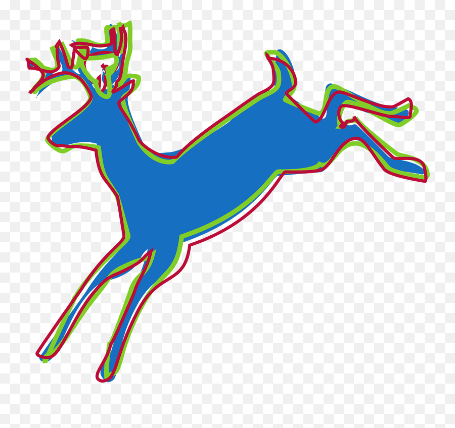 Stylized Blue Silhouette Deer Jumping - Silhouette Emoji,Muslim Emoji Keyboard