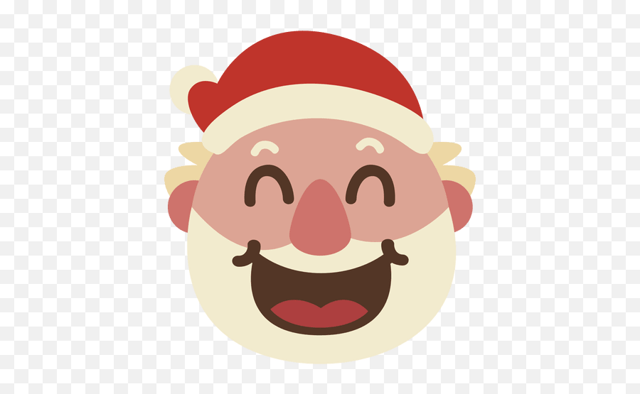 Laugh Santa Claus Face Emoticon 67 - Cara De Papa Noel Emoji,Santa Emoji