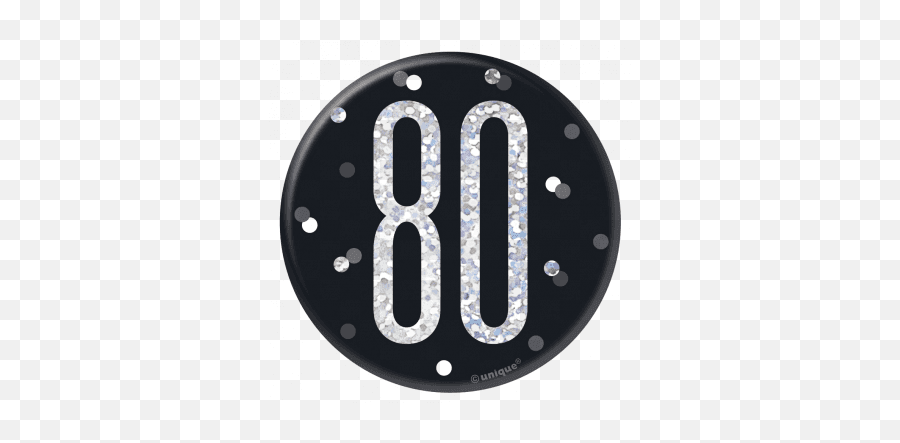 3 Badge - Age 8080th Birthday New Glitz Black U2014 Edu0027s Circle Emoji,Police Badge Emoji
