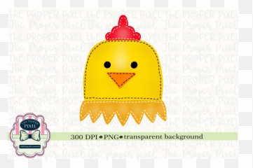Watercolor Stitched Chicken Sublimation Printable - Cartoon Emoji,Chicken Emoticon