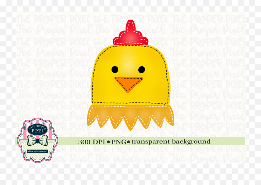 Watercolor Stitched Chicken Sublimation Printable - Cartoon Emoji,Chicken Emoticon