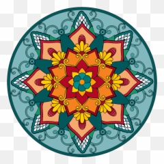 Color Mandala Coloring Pages - Emoji
