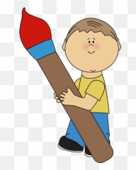Art Class Clip - Images Kid With Paint Brush Emoji