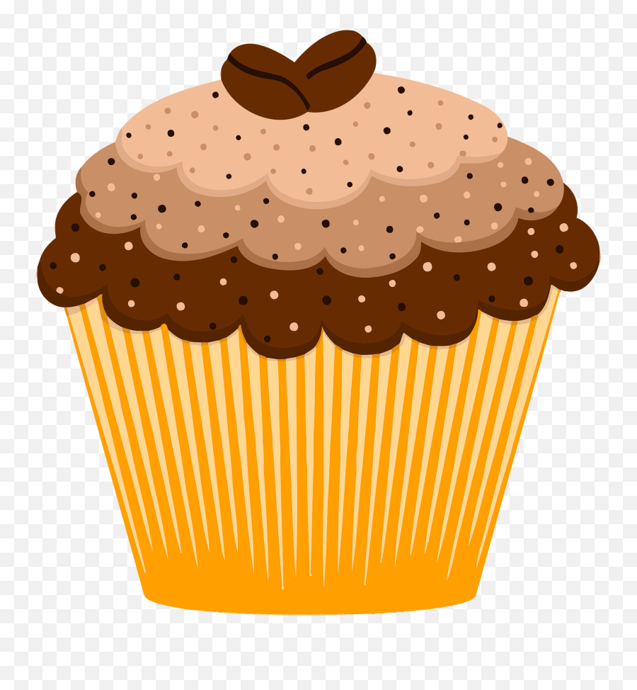 Cupcake With Chocolate Frosting Clipart - Muffin Clipart Emoji,Emoji Cupcakes