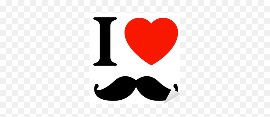 I Love Mustache Sticker Pixers We - Mostache Love Stickers Emoji,Mustache Emoticons