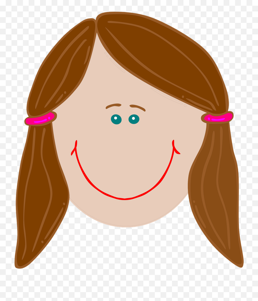 Happy Girl Brunette Smiling Free Vector - Sister Face Clipart Emoji,Cake Emoticon
