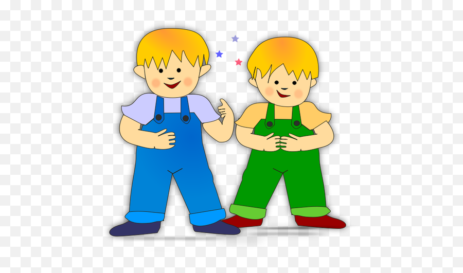 Vector Clip Art Of Twin Brothers - Brothers Clipart Emoji,French Kiss Emoji