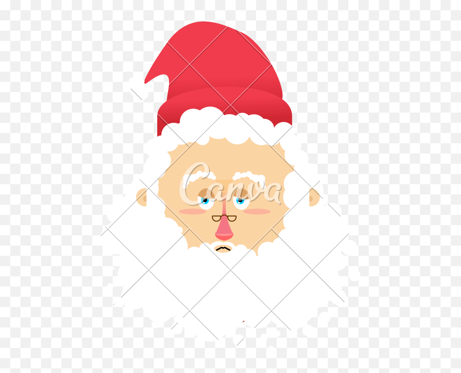 Sad Santa Claus Emoji - Illustration,Santa Emoji