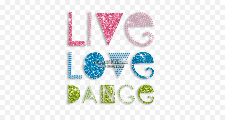 Colorful Live Love Dance Sequin Glitter Iron - On Transfer Clip Art Emoji,Dango Emoji