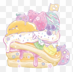 Pancake Icecream Strawberry Star Cute - Gudetama Emoji,Guatemala Emoji