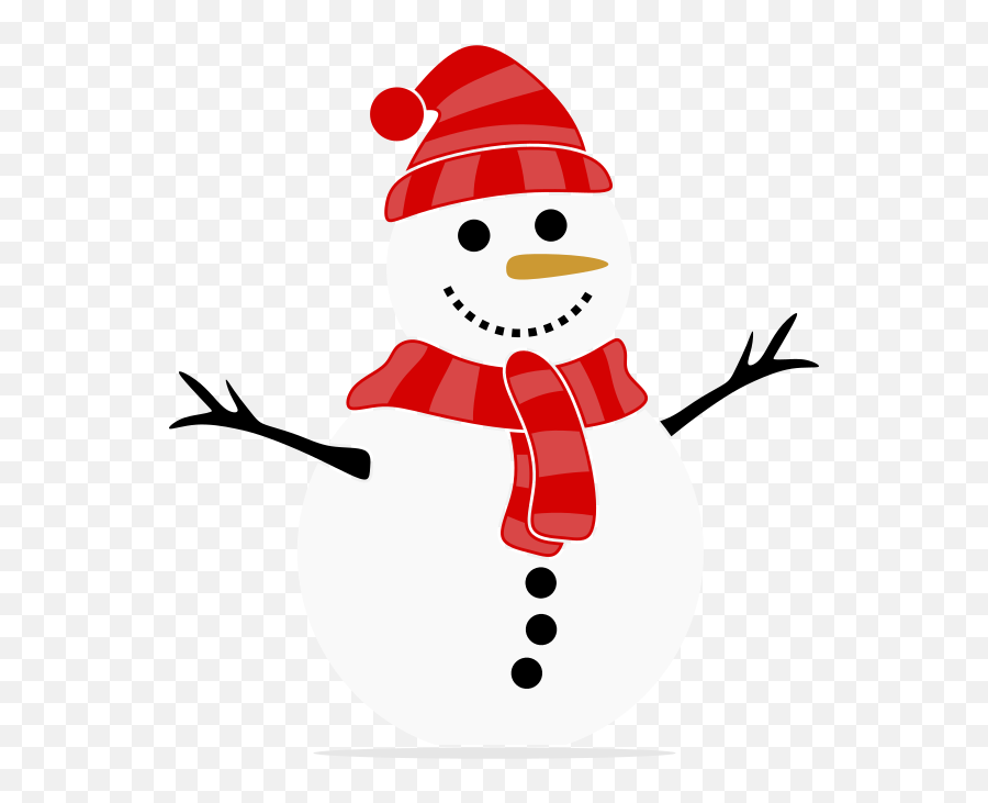 Snowman With Christmas Cap And Scarf Clipart Free Svg File - Cute Simple Snowman Clipart Emoji,Scarf Emoji