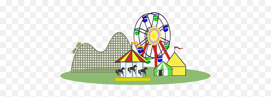 Wektor Rysunek Festiwal Circus - Amusement Park Clipart Png Emoji,Roller Coaster Emoji