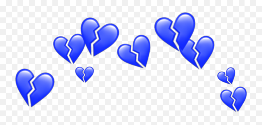 Download Blue Hearts Heart Crowns Crown - Broken Heart Emoji Transparent,Broken Heart Emoji Transparent