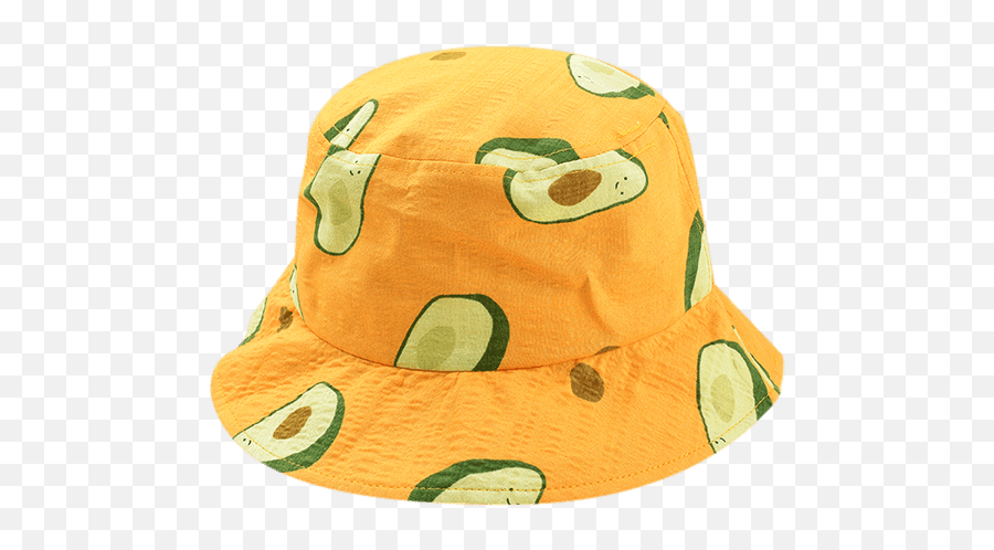 Avocado Print Bucket Hat - Yellow Bucket Hat Png Emoji,100 Emoji Bucket Hat