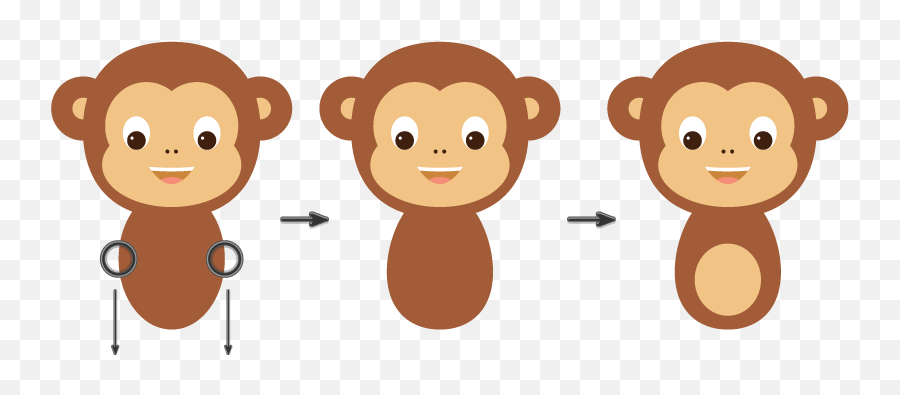 Monkey Ears Png Picture - Cartoon Monkey Body Emoji,Monkey Covering Face Emoji