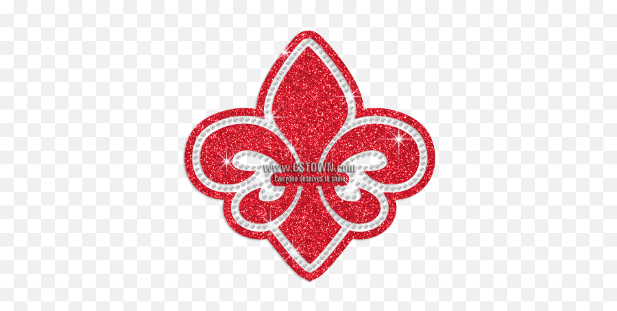 Shiny Red Fleur De Lis Glitter Rhinestone Transfer - Emblem Emoji,Fleur De Lis Emoji