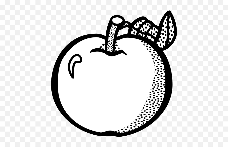 Apple Linie Kunst Vektor Vektorgrafik - Fruit Clipart Black And White Png Emoji,Emoticons Apple