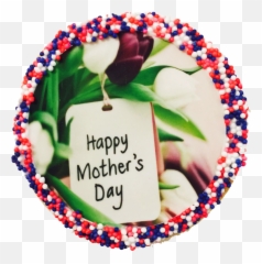 Happy Mothers Day Sugar Cookies With Nonpareils - Flowers Emoji