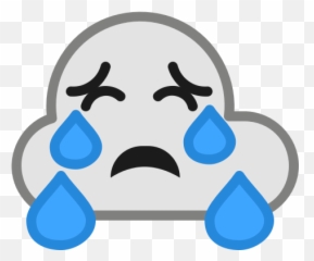 Cloud Cry Emoticon Rain Smiley Weather Icon - Weather Cry Emoji,Rain Cloud Emoji