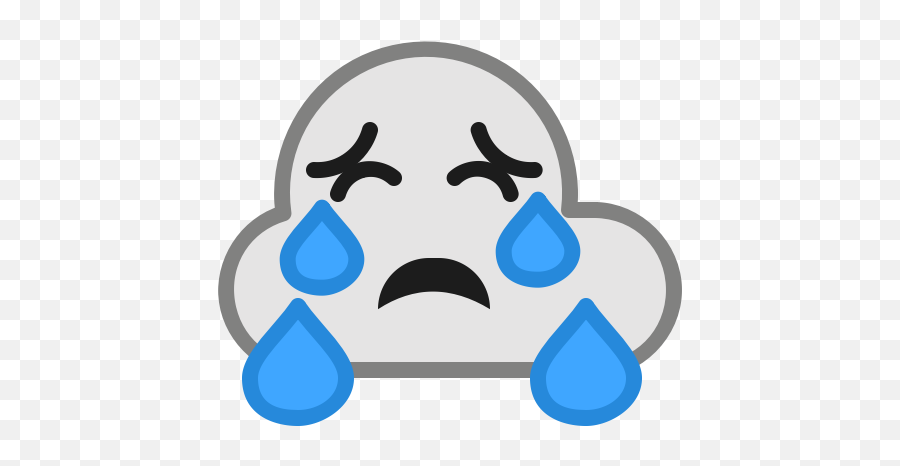 Cloud Cry Emoticon Rain Smiley Weather Icon - Weather Cry Emoji,Rain Cloud Emoji