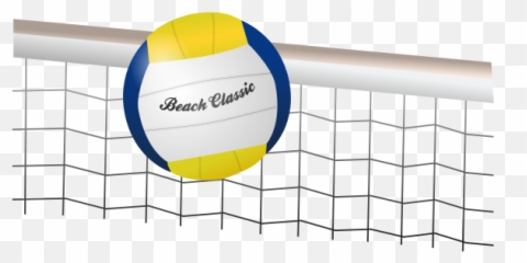 Vector Image Volleyball Net And Ball - Transparent Emoji