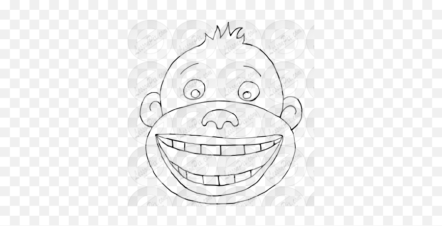 Monkey Outline For Classroom Therapy - Cartoon Emoji,Monkey Emoticon Facebook