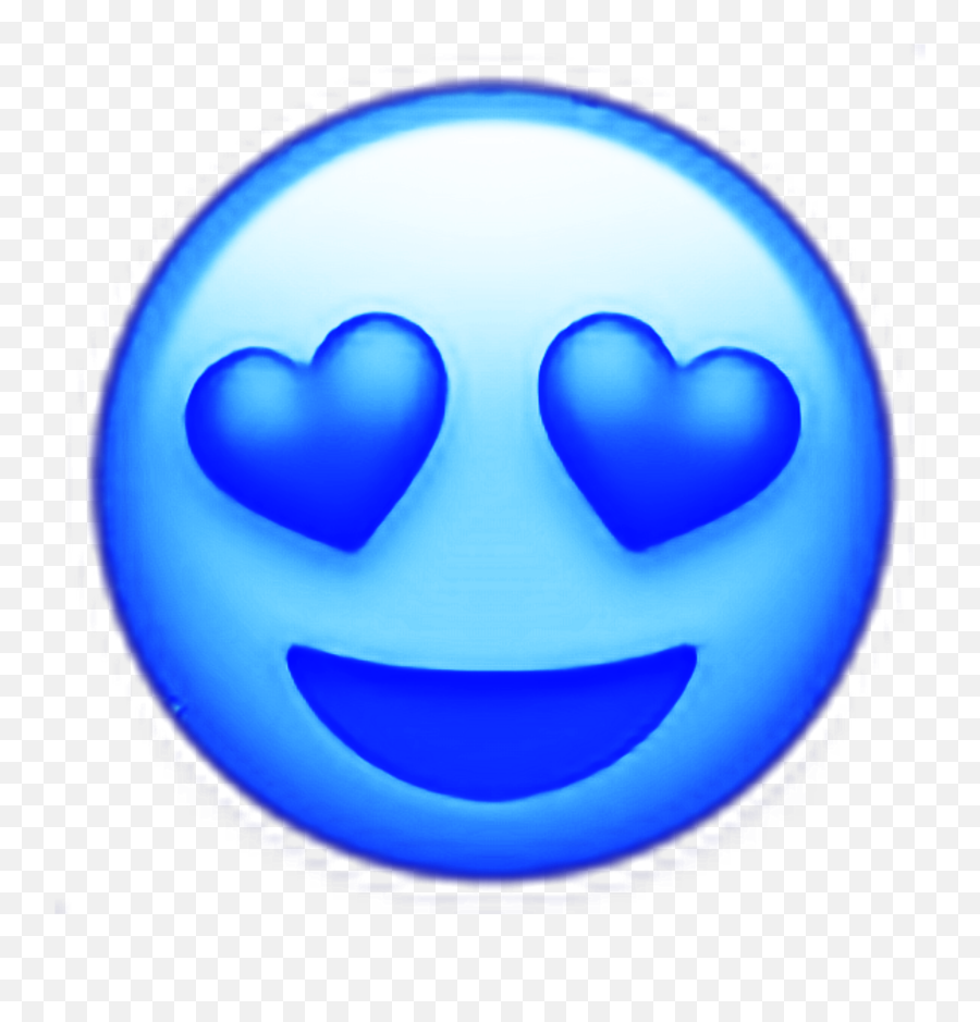 Freetoedit Emoji Love Hearts Hearteyes - Blue Heart Eyes Emoji,Blue Heart Eyes Emoji