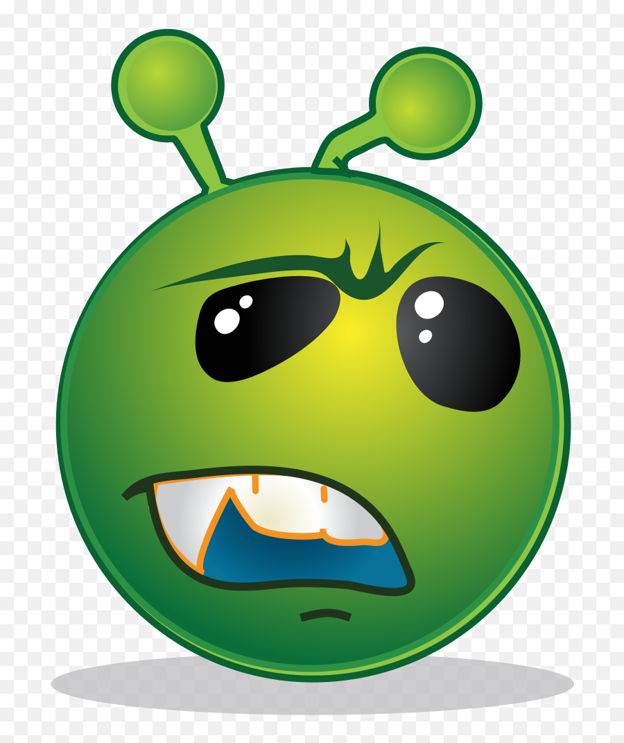 Smiley Green Alien Why - Clipart Emoji,Cat Emoticon