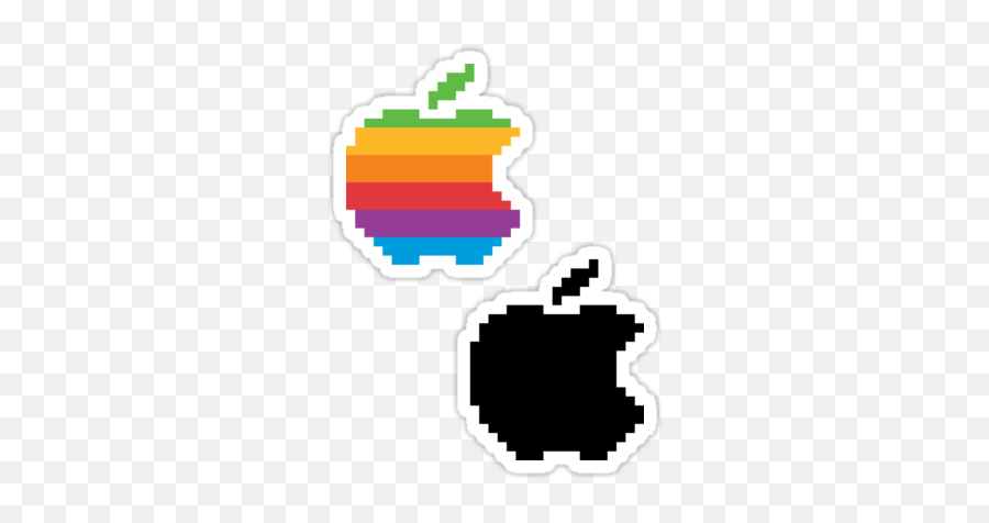 Apple 8 - Bit 2 Sticker Tiny Anatomical Heart Cross Stitch Pattern Emoji,8 Bit Emoji