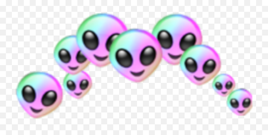 Emoji Crown Emojicrown Rainbow Alien Aliens - Illustration,Alien Emoji Background
