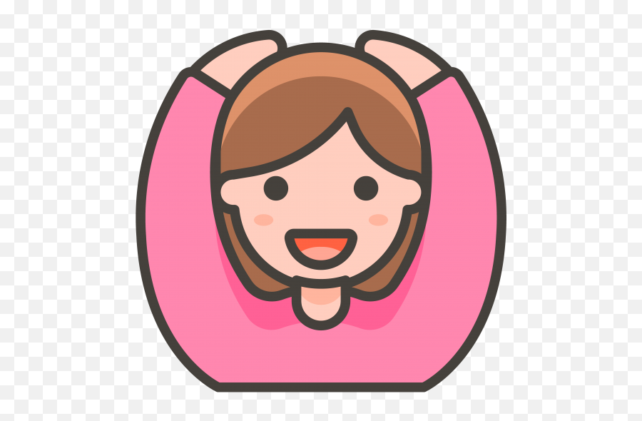 Download Hd Woman Gesturing Ok Emoji - Cartoon Raise Hand Icon,Emoji Vector Png