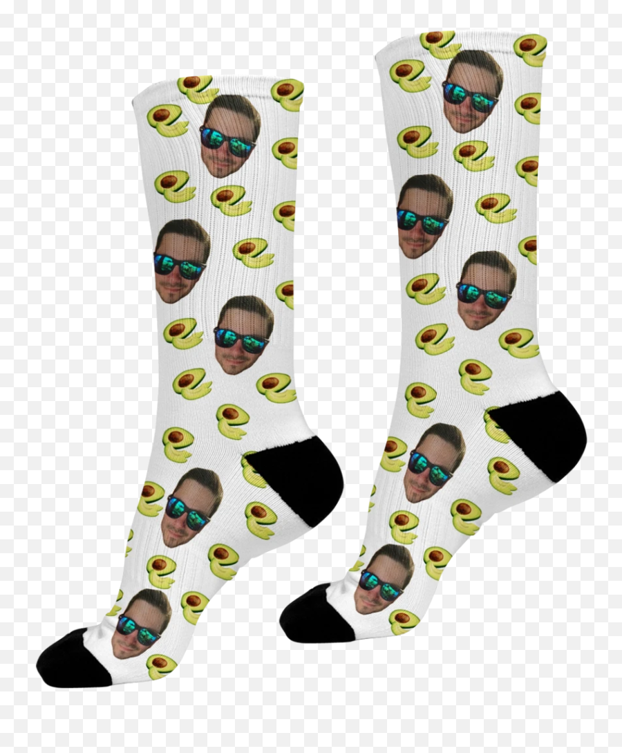 Avocado Photo Face Socks - Sock Emoji,Avacado Emoji
