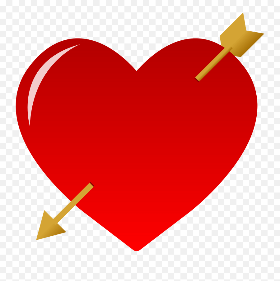 Heart With An Arrow Through It Clipart - Dark Red Heart Png Emoji,Heart With Arrow Emoji