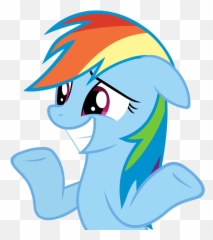 Nervous Clipart Transparent - Mlp Rainbow Dash Smile Emoji