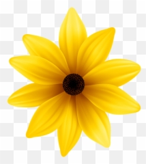 Flower Yellow Blue Clip Art - Transparent Background Clipart Emoji