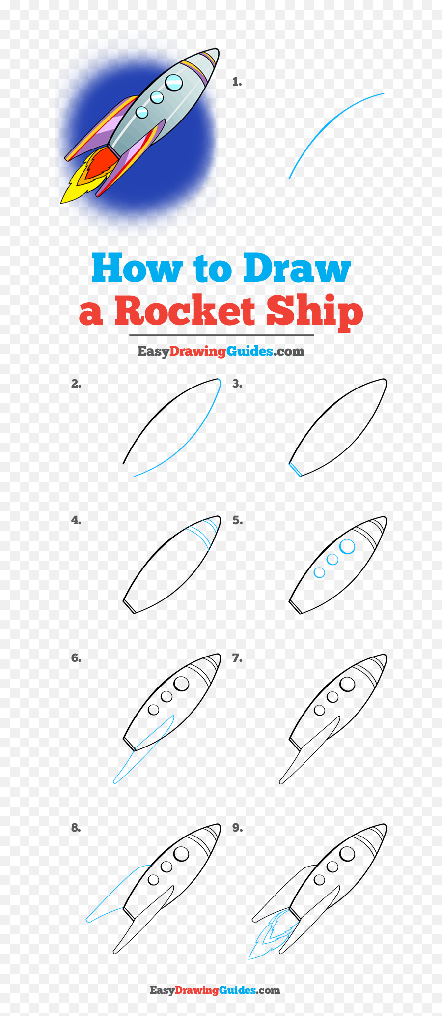 How To Draw A Rocket Ship - Drawing Emoji,Flag And Rocket Emoji