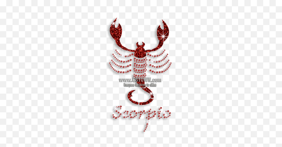 Bling Red Scorpio Symbol Iron - Red Scorpio Symbol Emoji,Scorpio Symbol Emoji