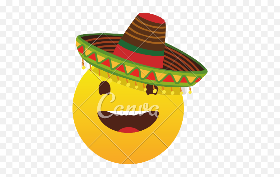 Smiley With Mexican Hat Icon - Illustration Emoji,Cinco De Mayo Emoticons