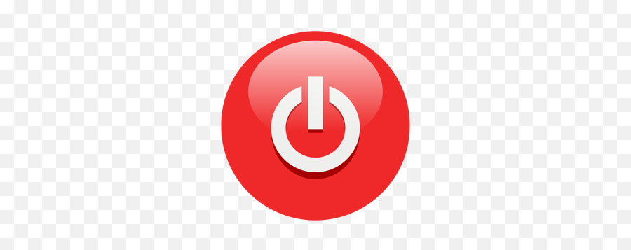 Ervený Vypína Kresba - Red Power Button Icon Emoji,Power Emoji