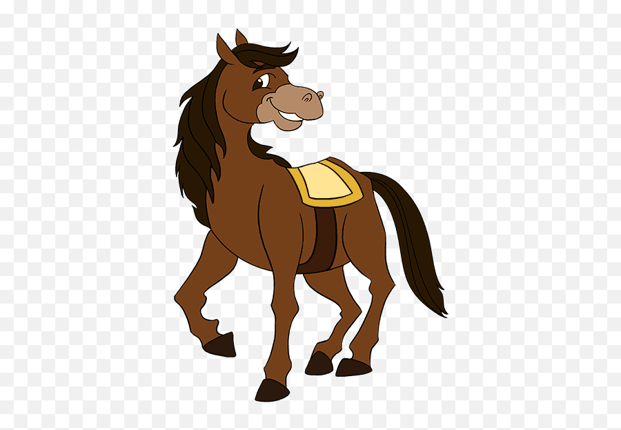 Clipart Horse Easy Transparent - Horse Cartoon Images Png Emoji,Horse Trophy Flag Emoji