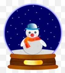 Animated Snow Globe Snowman - Snow Globe Clip Art Emoji,Snow Globe And Cookie Emoji